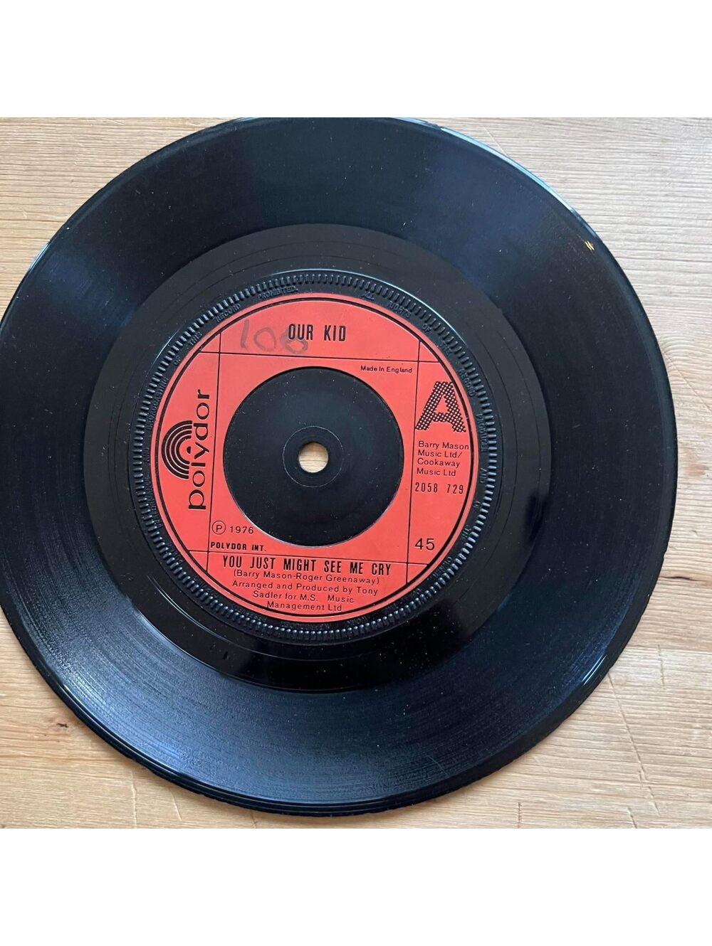 Our Kid - You just Might see me Cry/I can't Live without You 45rpm VG+ R19